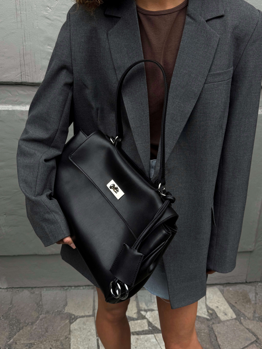 Сумка крос-боді ДЖОРДЖІЯ чорна LEMAN LM4830-1